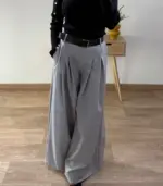 Pantalón ancho cinturón negro - Imagen 2