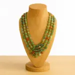 Collar corto piedras verde y coral