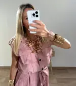 Mono rosa con bolsillo en pecho - Imagen 3