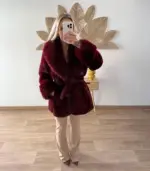 Abrigo de pelo con cinturón - Imagen 3
