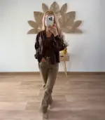 Chaqueta Bomber corta con cremallera y cordones - Imagen 6