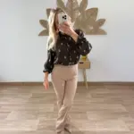 Camisa dibujo rama dorada