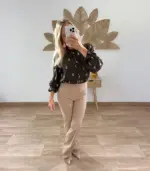 Camisa dibujo rama dorada