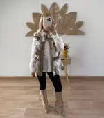 Chaleco de pelo con frunce en cintura - Imagen 3