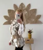 Chaleco de pelo con frunce en cintura - Imagen 4