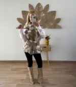 Chaleco de pelo con frunce en cintura - Imagen 2