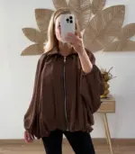 Chaqueta con cremallera y mangas murciélago - Imagen 2