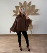 Chaqueta con cremallera y mangas murciélago