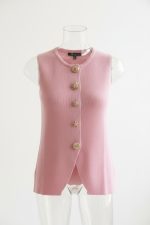 Chaleco punto fino botones decoración dorados - Imagen 8